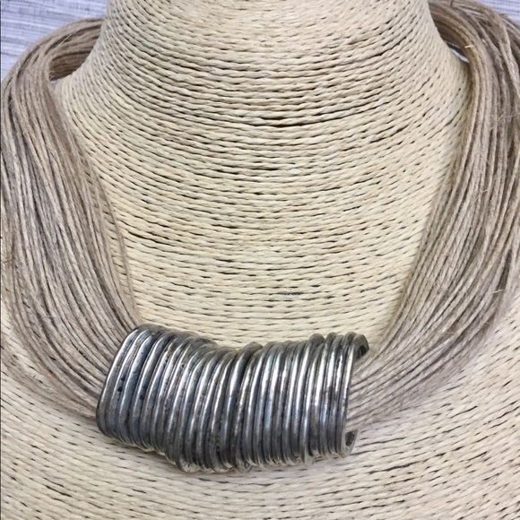 Quand Lili Cherche Titi Linen/Silver Necklace Made in France - Picture 1 of 9